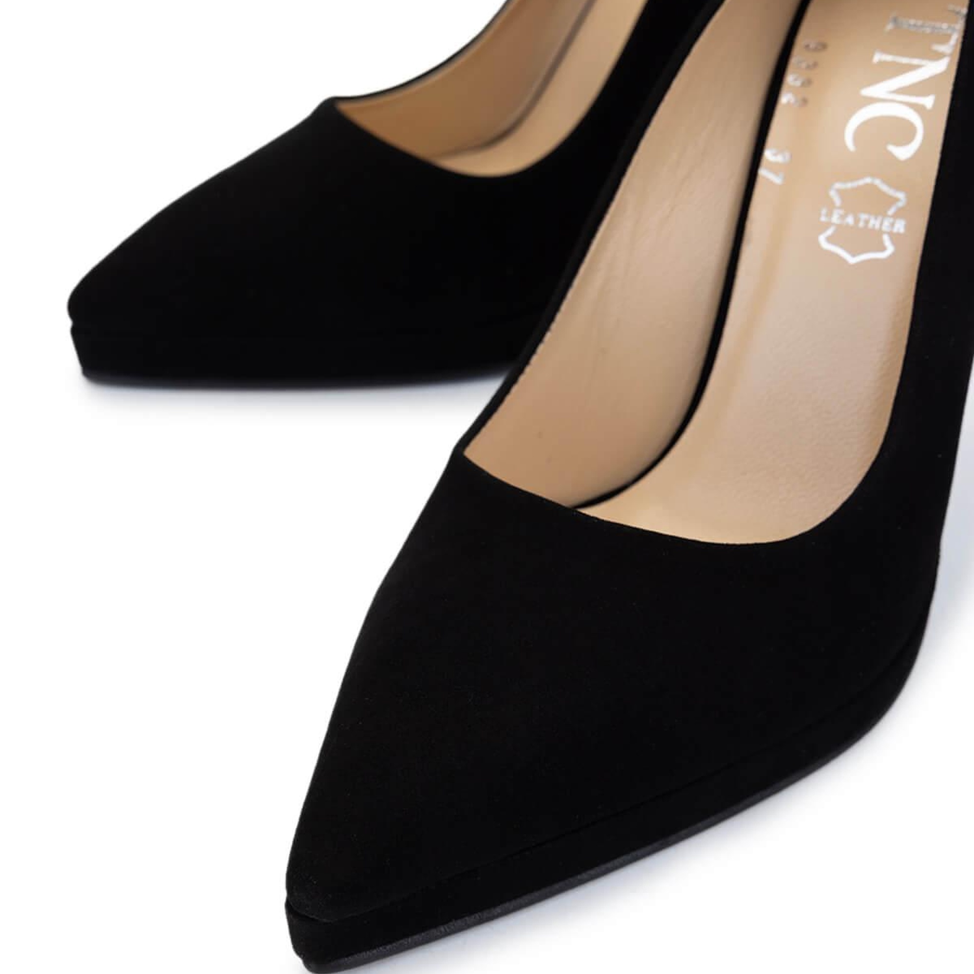 Tamer Tanca Kadın Hakiki Deri Siyah Süet Topuklu Ayakkabı