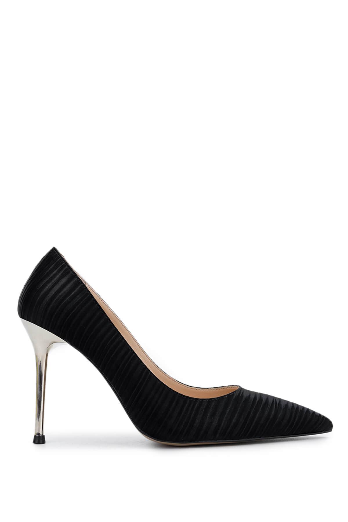  Tamer Tanca Kadın Vegan Siyah Topuklu Ayakkabı