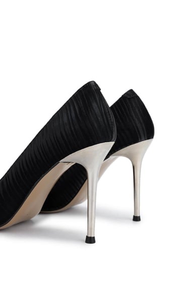  Tamer Tanca Kadın Vegan Siyah Topuklu Ayakkabı