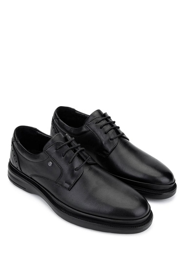  Tamer Tanca Erkek Hakiki Deri Siyah Klasik Ayakkabı