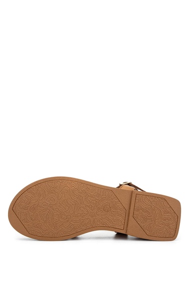  Tamer Tanca Kadın Hakiki Deri Taba Düz Sandalet