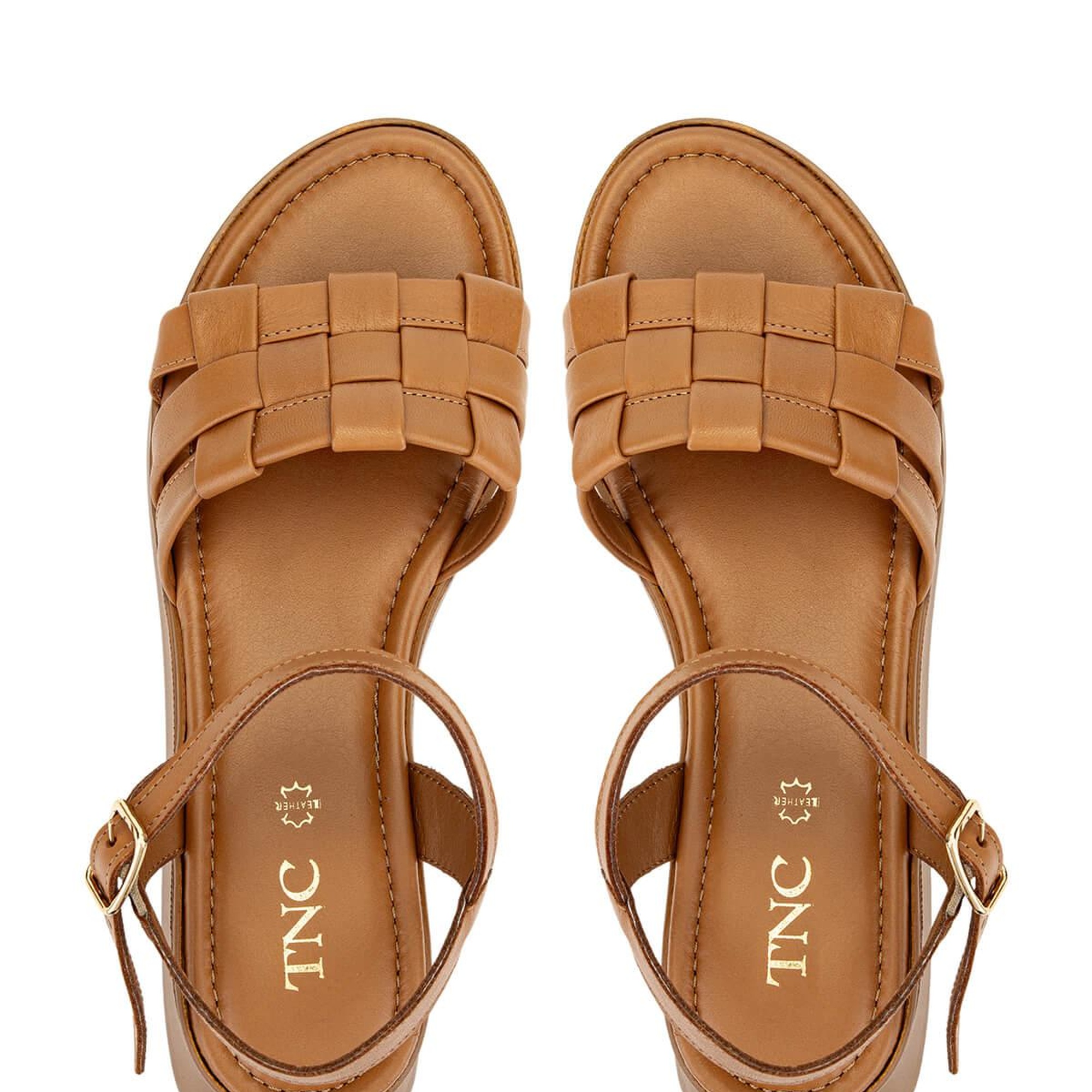 Tamer Tanca Kadın Hakiki Deri Taba Düz Sandalet