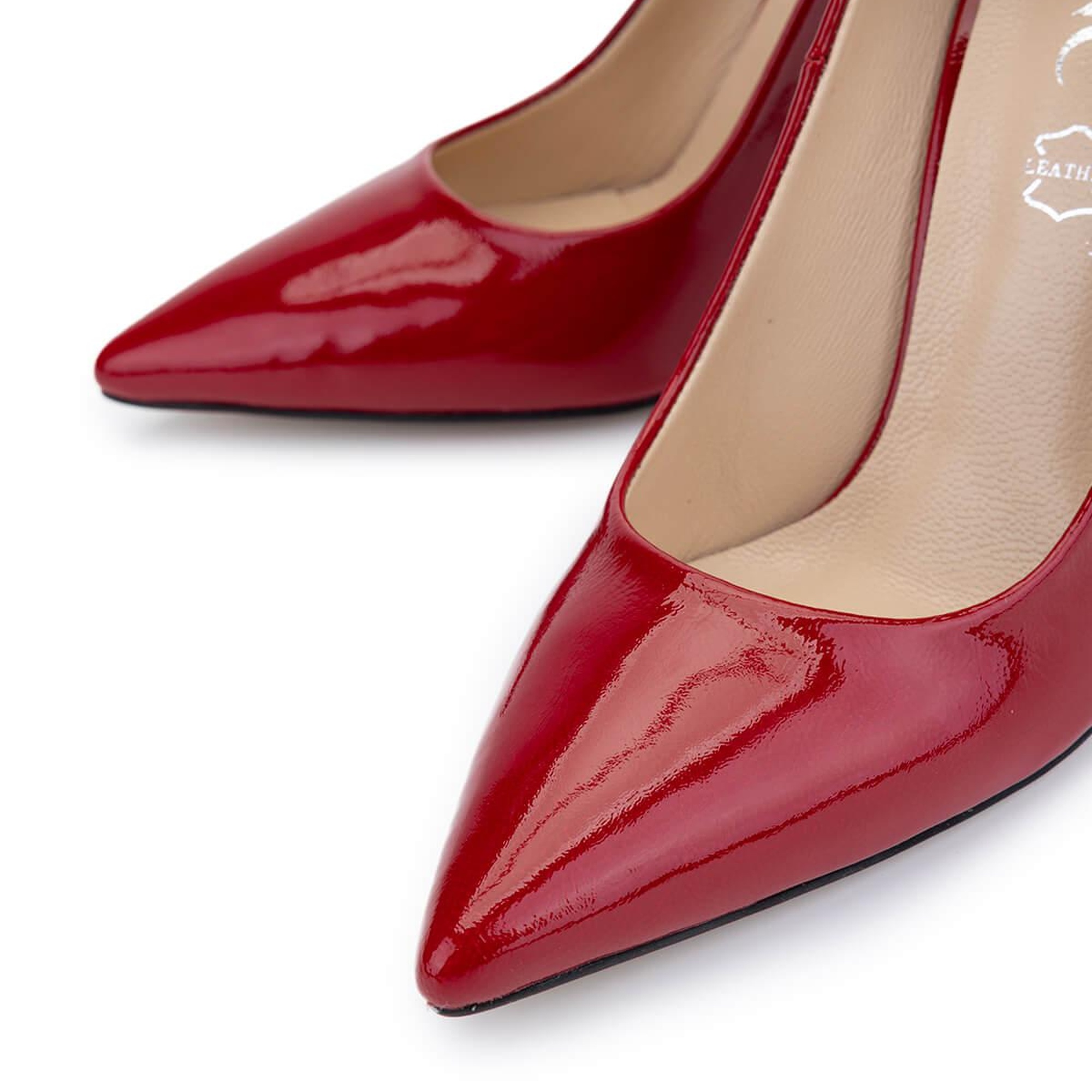 Tamer Tanca Kadın Hakiki Deri Kırmızı Rugan Topuklu Ayakkabı