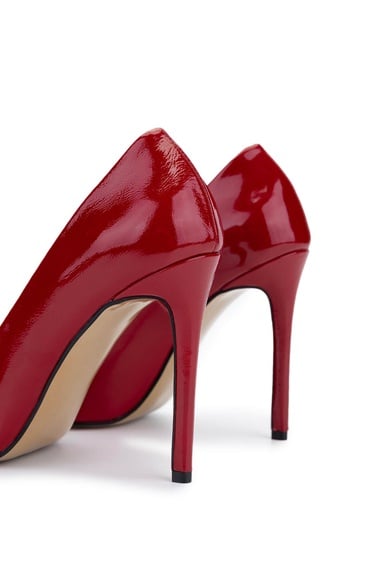  Tamer Tanca Kadın Hakiki Deri Kırmızı Rugan Topuklu Ayakkabı