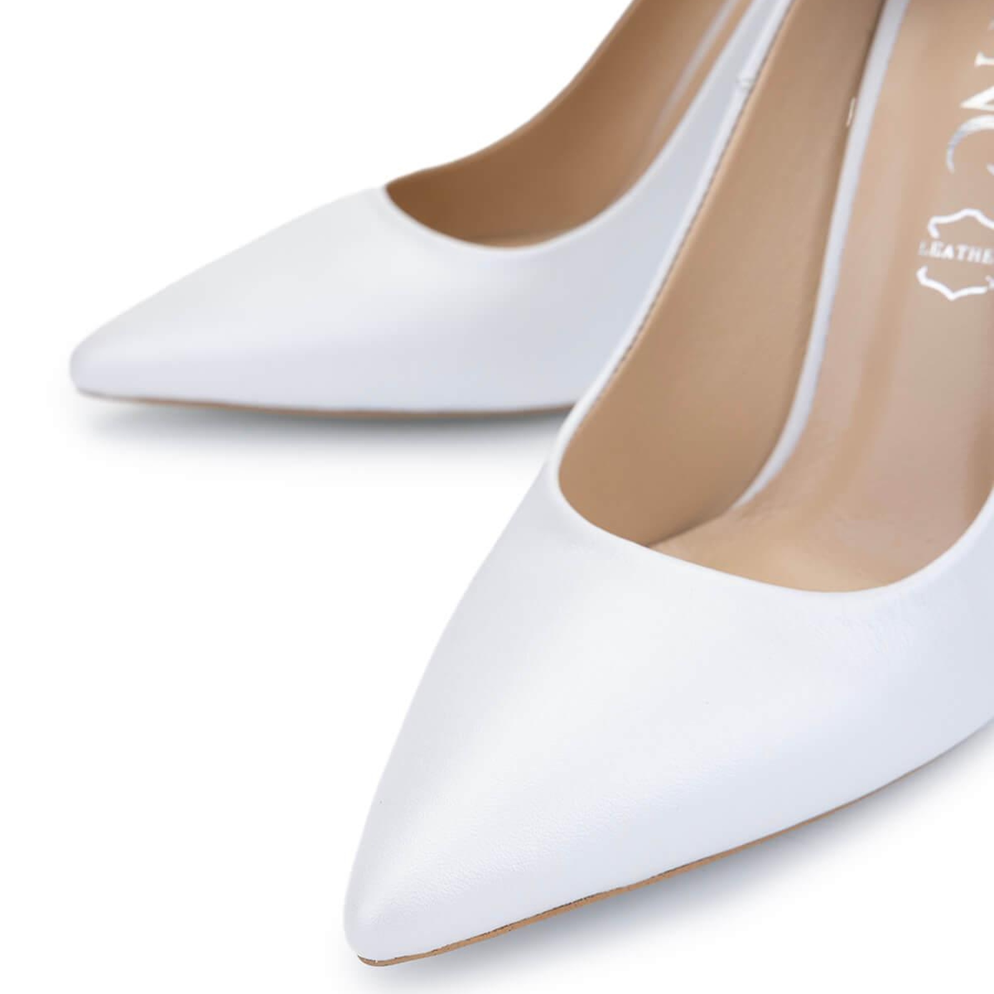 Tamer Tanca Kadın Hakiki Deri Beyaz Sedef Topuklu Ayakkabı