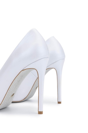 Tamer Tanca Kadın Hakiki Deri Beyaz Sedef Topuklu Ayakkabı