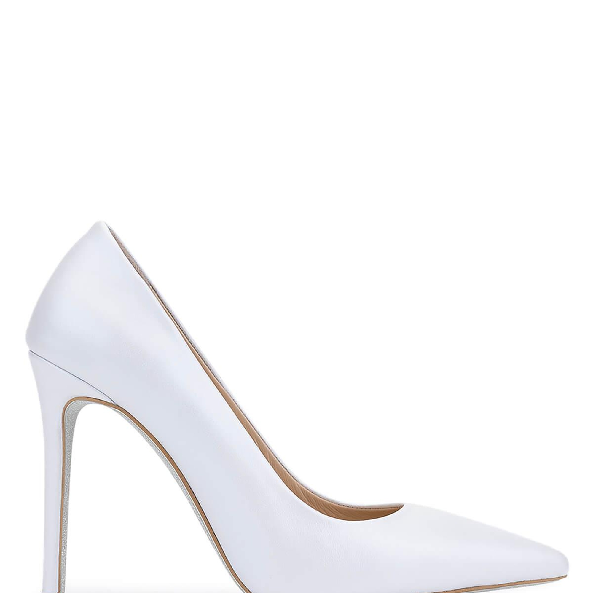 Tamer Tanca Kadın Hakiki Deri Beyaz Sedef Topuklu Ayakkabı