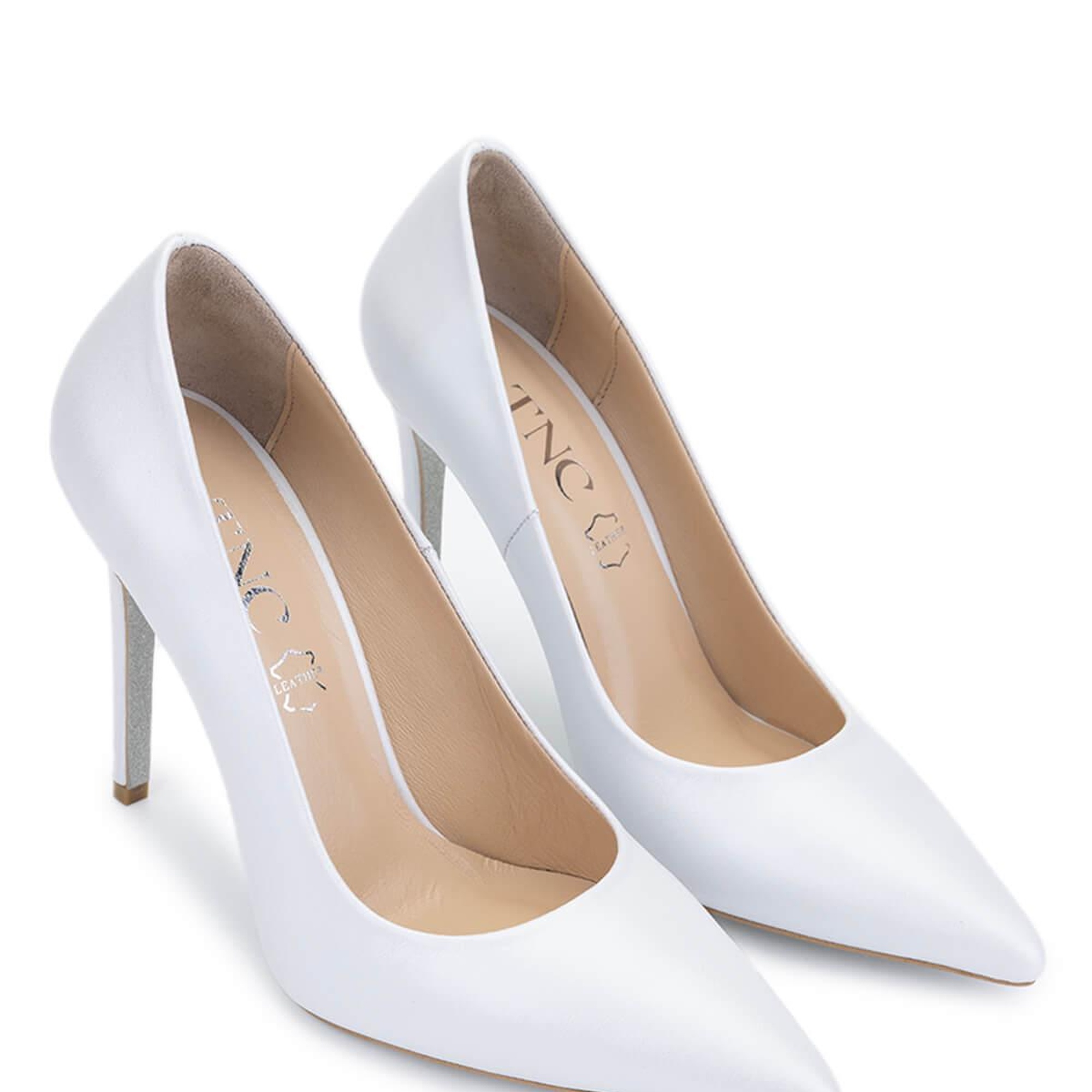 Tamer Tanca Kadın Hakiki Deri Beyaz Sedef Topuklu Ayakkabı