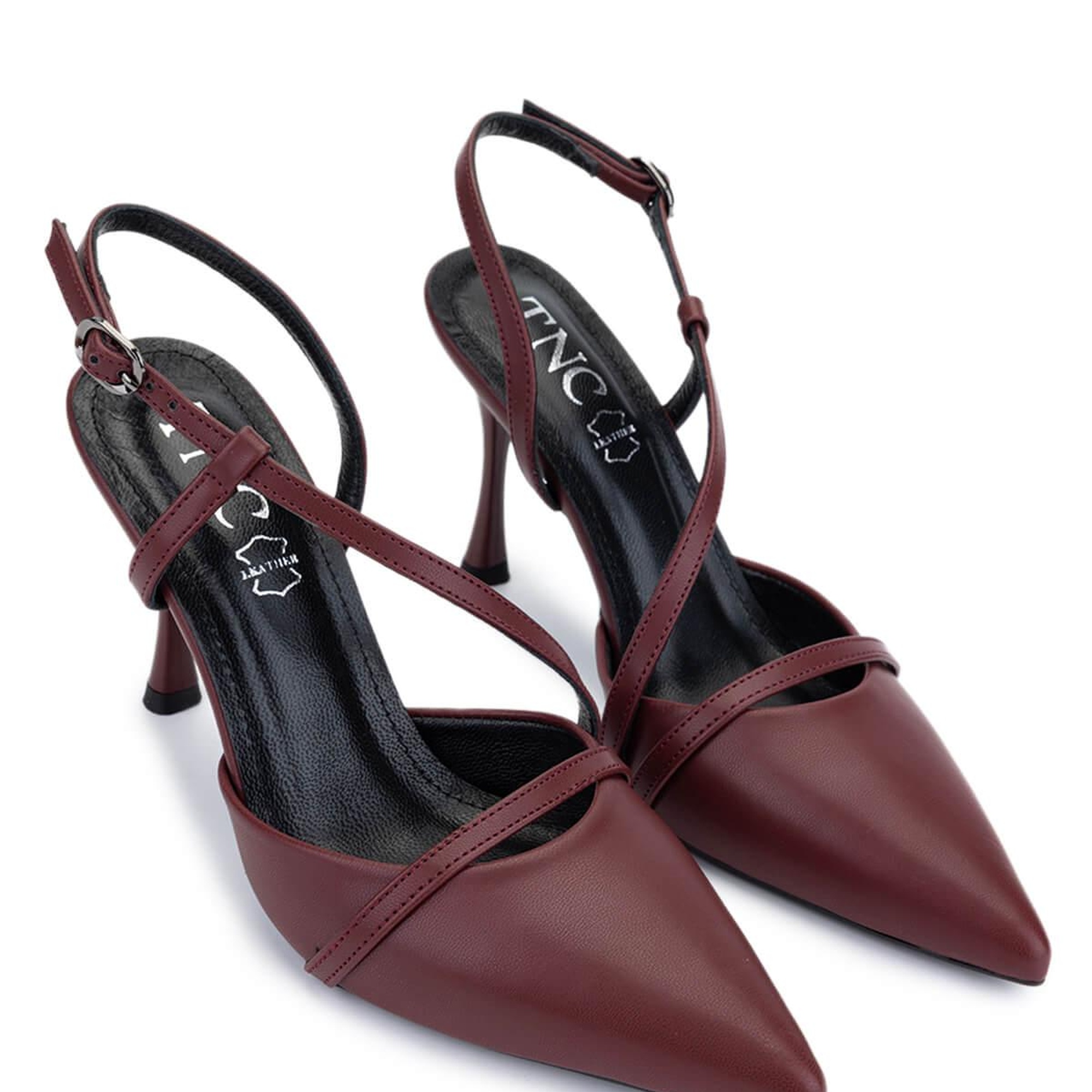 Tamer Tanca Kadın Vegan Bordo Topuklu Ayakkabı