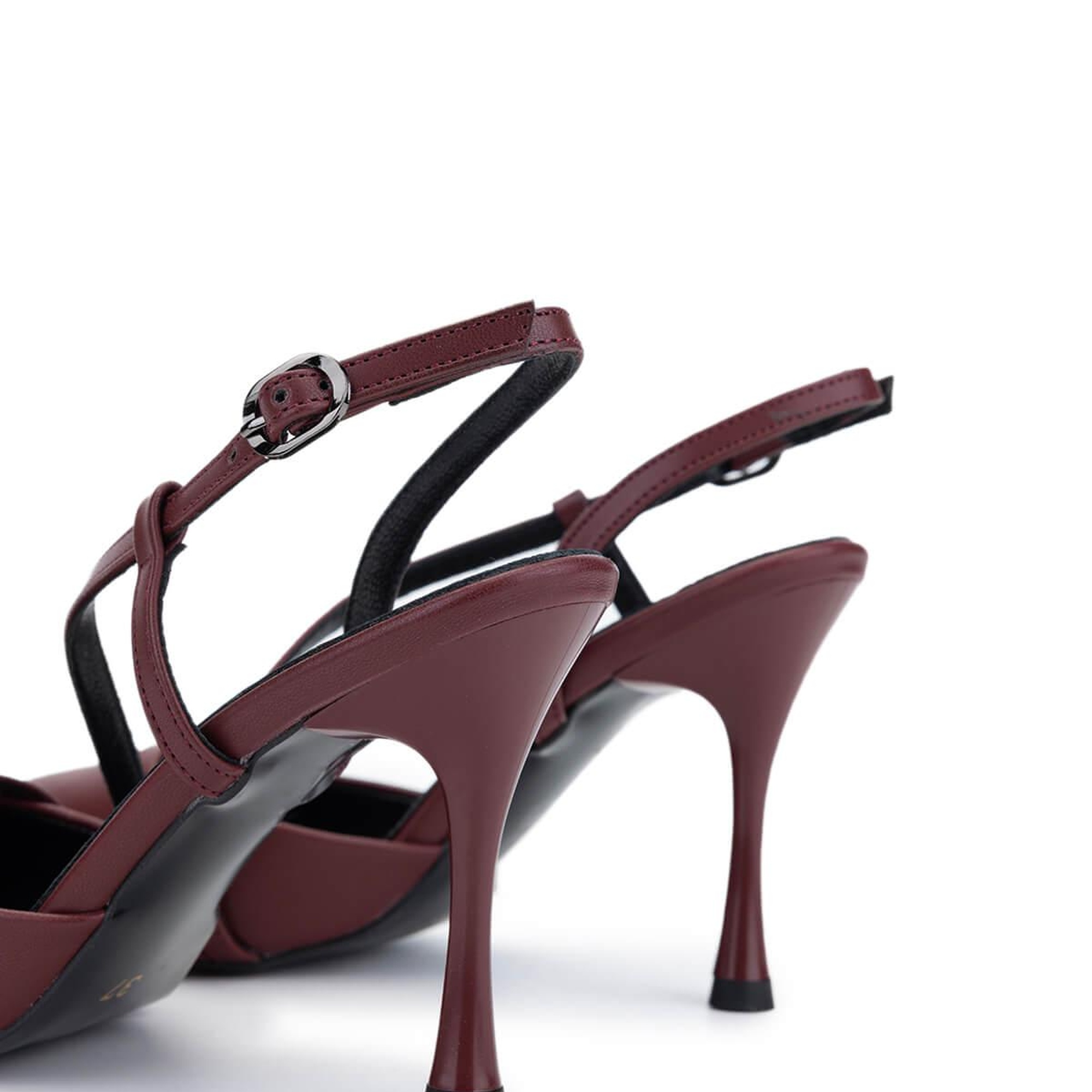 Tamer Tanca Kadın Vegan Bordo Topuklu Ayakkabı