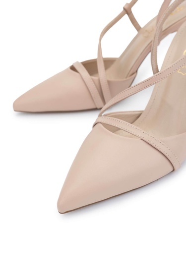  Tamer Tanca Kadın Vegan Bej Topuklu Ayakkabı