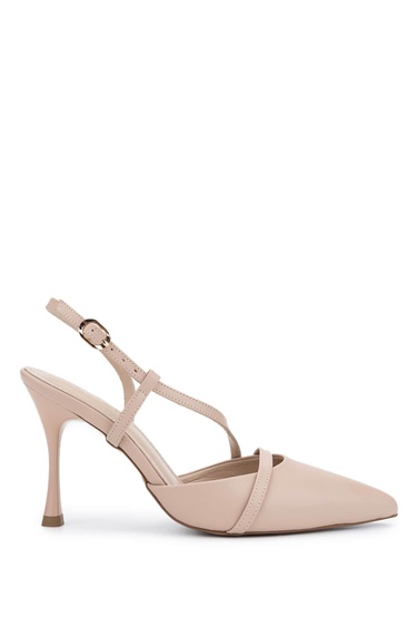  Tamer Tanca Kadın Vegan Bej Topuklu Ayakkabı