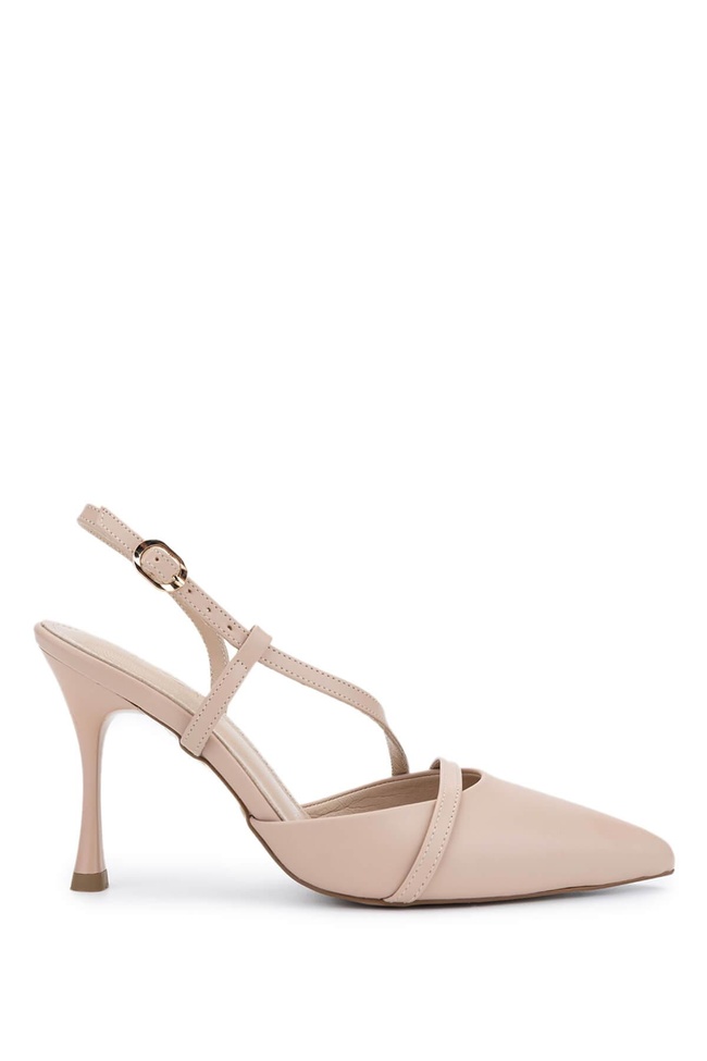  Tamer Tanca Kadın Vegan Bej Topuklu Ayakkabı