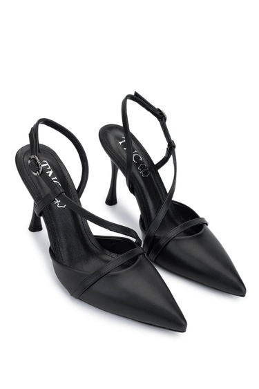  Tamer Tanca Kadın Vegan Siyah Topuklu Ayakkabı