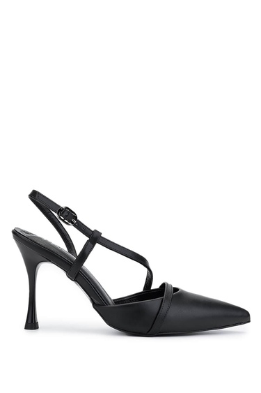  Tamer Tanca Kadın Vegan Siyah Topuklu Ayakkabı