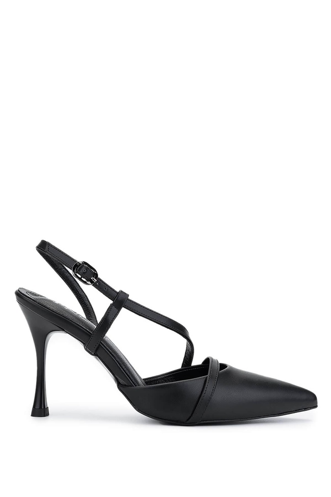  Tamer Tanca Kadın Vegan Siyah Topuklu Ayakkabı