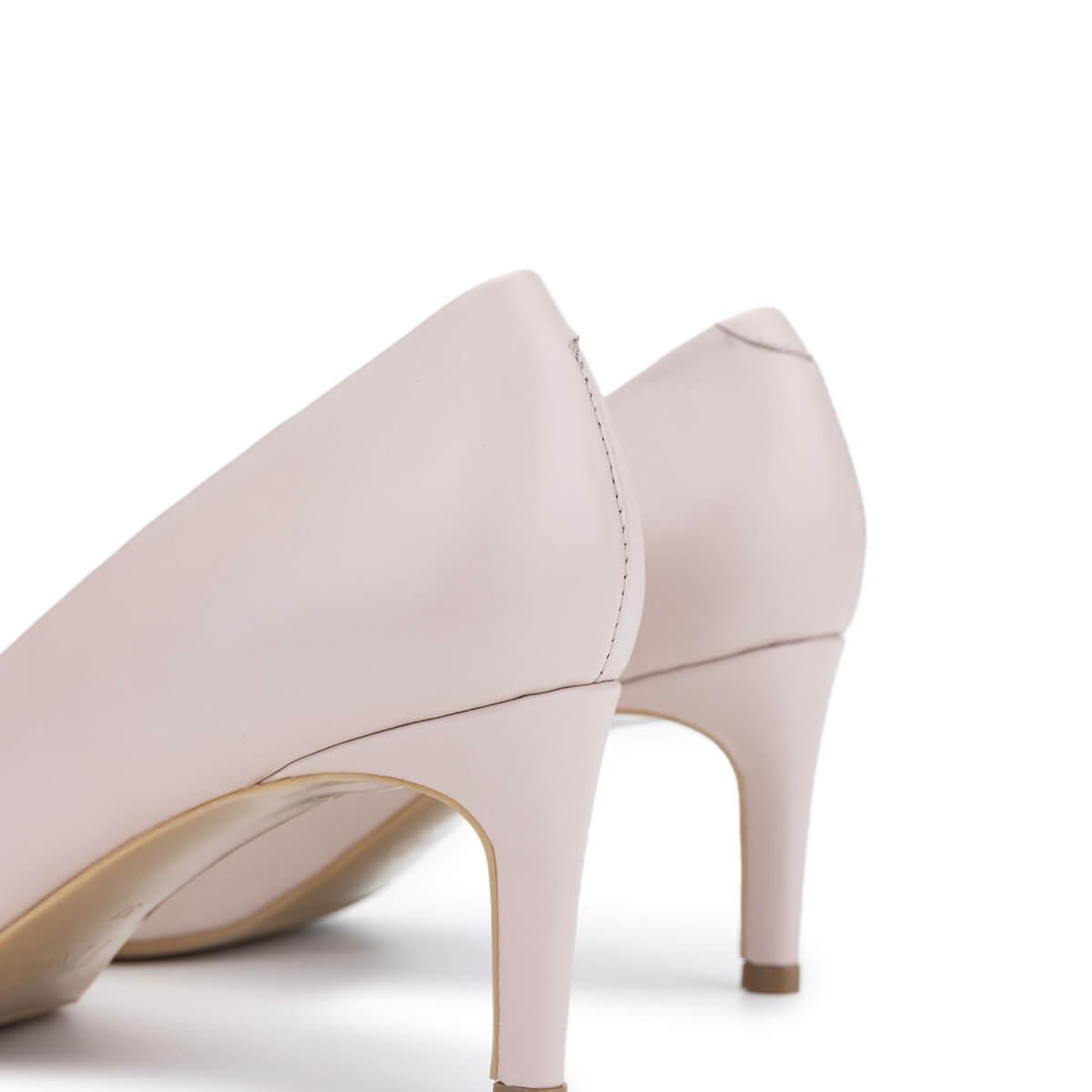 Tamer Tanca Kadın Hakiki Deri Bej Topuklu Ayakkabı