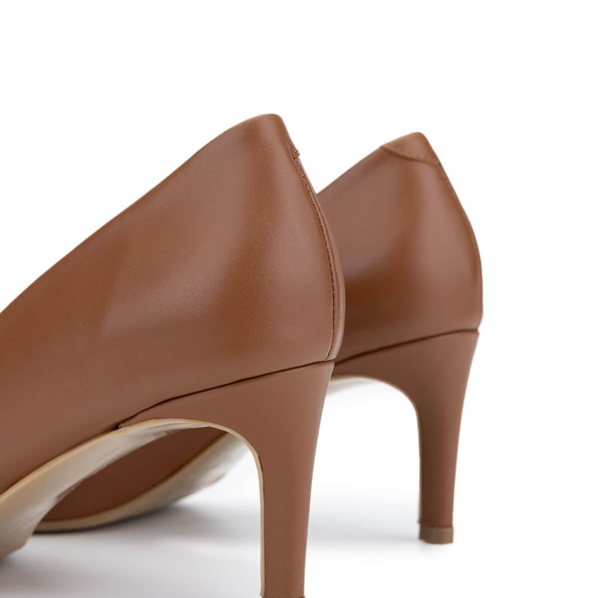 Tamer Tanca Kadın Hakiki Deri Koyu Taba Topuklu Ayakkabı