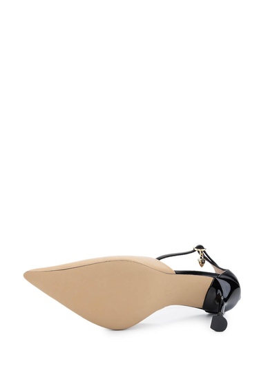  Tamer Tanca Kadın Hakiki Deri Bej/Siyah Topuklu Ayakkabı