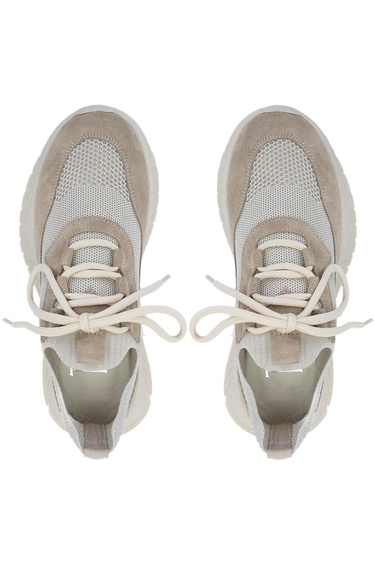  Tamer Tanca Kadın Deri & Tekstil Bej Süet Sneakers & Spor Ayakkabı