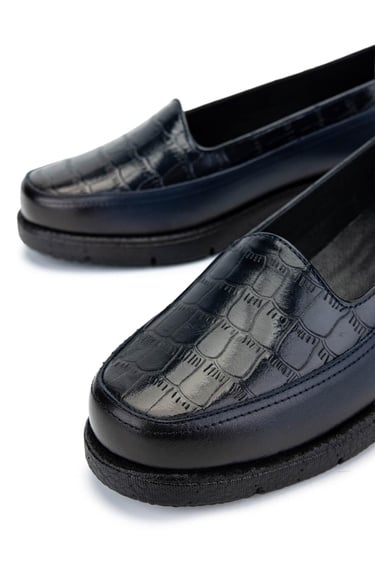  Tamer Tanca Kadın Hakiki Deri Lacivert Casual Ayakkabı