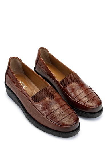  Tamer Tanca Kadın Hakiki Deri Koyu Taba Casual Ayakkabı