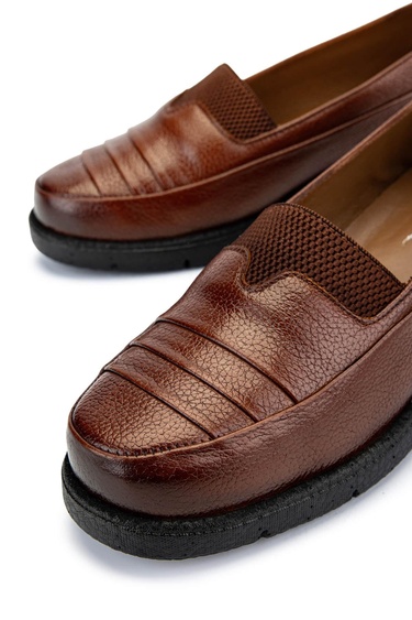  Tamer Tanca Kadın Hakiki Deri Koyu Taba Casual Ayakkabı