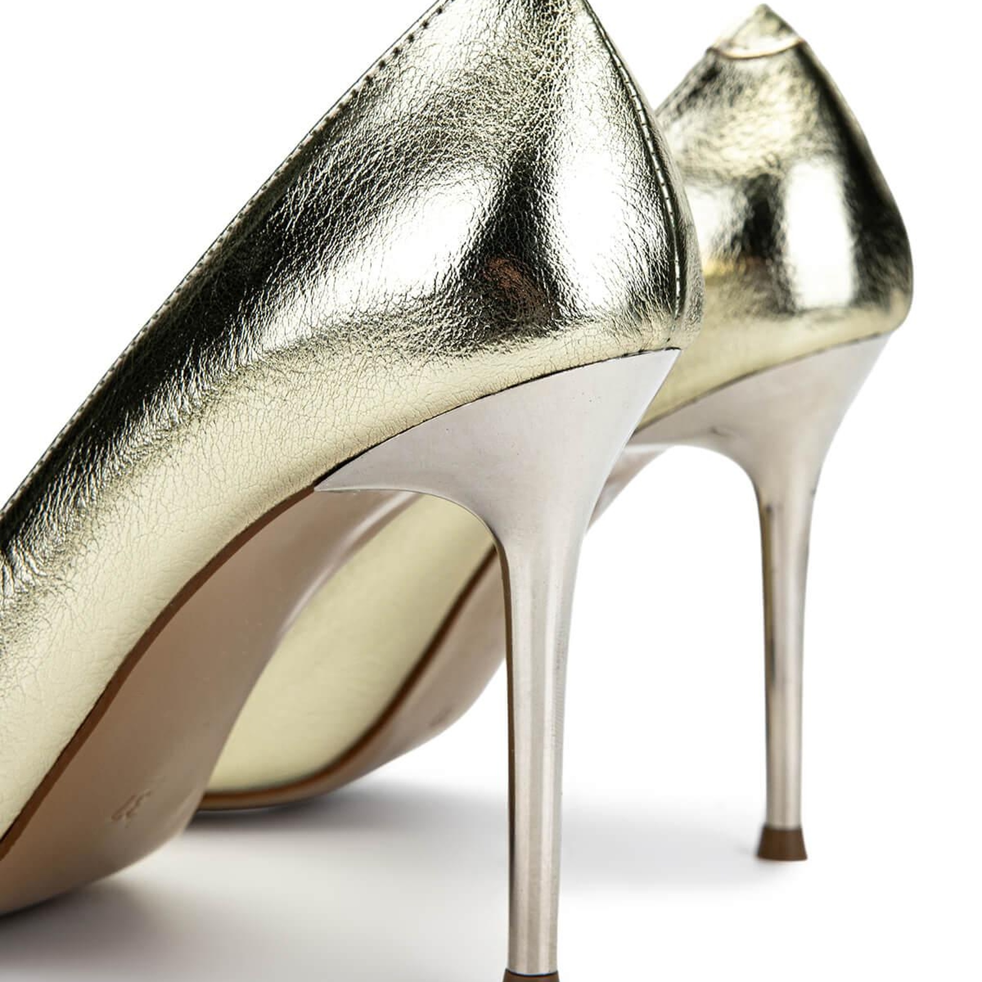 Tamer Tanca Kadın Vegan Altın Topuklu Ayakkabı