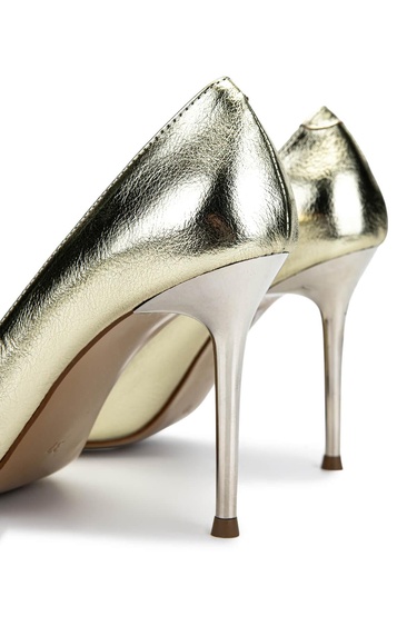  Tamer Tanca Kadın Vegan Altın Topuklu Ayakkabı