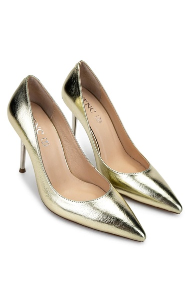  Tamer Tanca Kadın Vegan Altın Topuklu Ayakkabı