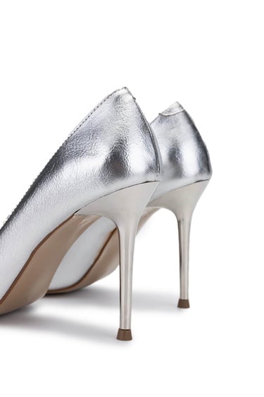  Tamer Tanca Kadın Vegan Gri Topuklu Ayakkabı