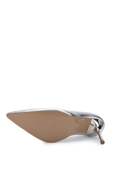  Tamer Tanca Kadın Vegan Gri Topuklu Ayakkabı