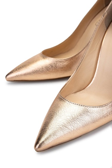  Tamer Tanca Kadın Vegan Bej Topuklu Ayakkabı