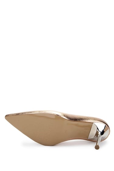  Tamer Tanca Kadın Vegan Bej Topuklu Ayakkabı