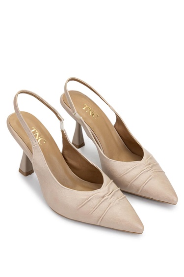  Tamer Tanca Kadın Vegan Bej Topuklu Ayakkabı