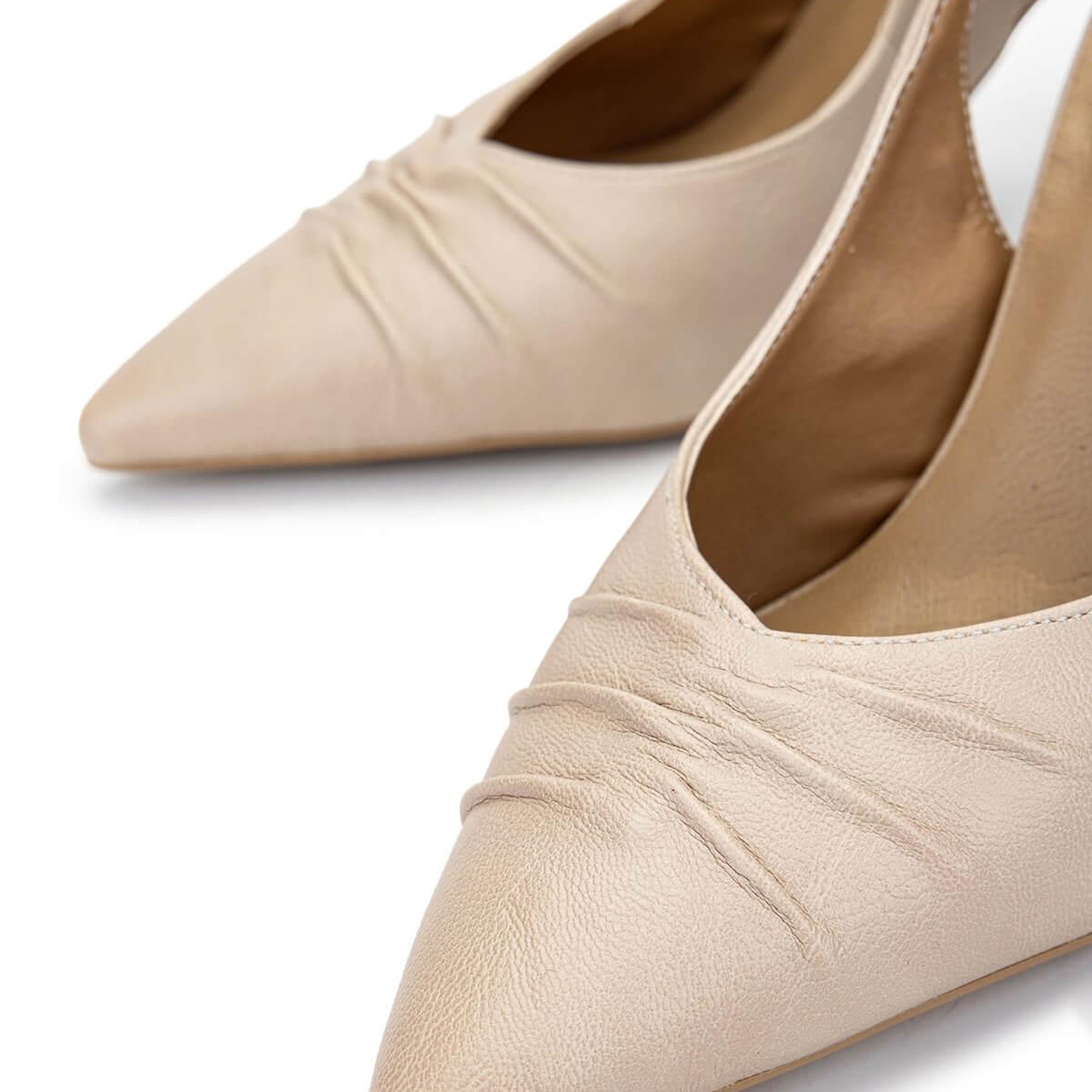 Tamer Tanca Kadın Vegan Bej Topuklu Ayakkabı