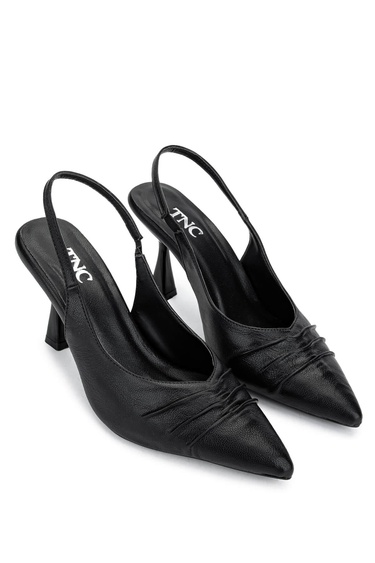  Tamer Tanca Kadın Vegan Siyah Topuklu Ayakkabı