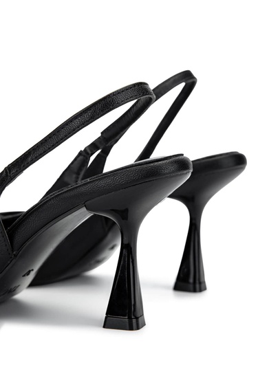  Tamer Tanca Kadın Vegan Siyah Topuklu Ayakkabı