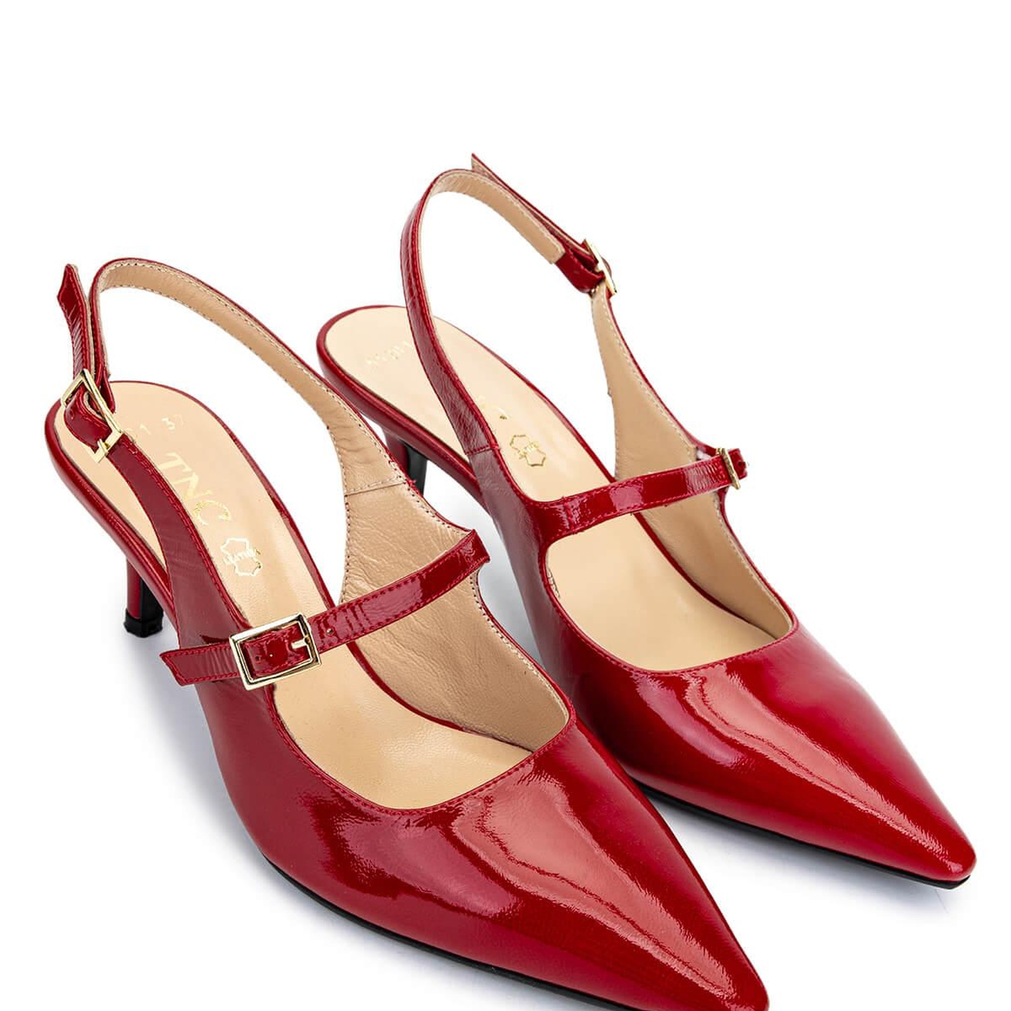 Tamer Tanca Kadın Hakiki Deri Kırmızı Topuklu Ayakkabı