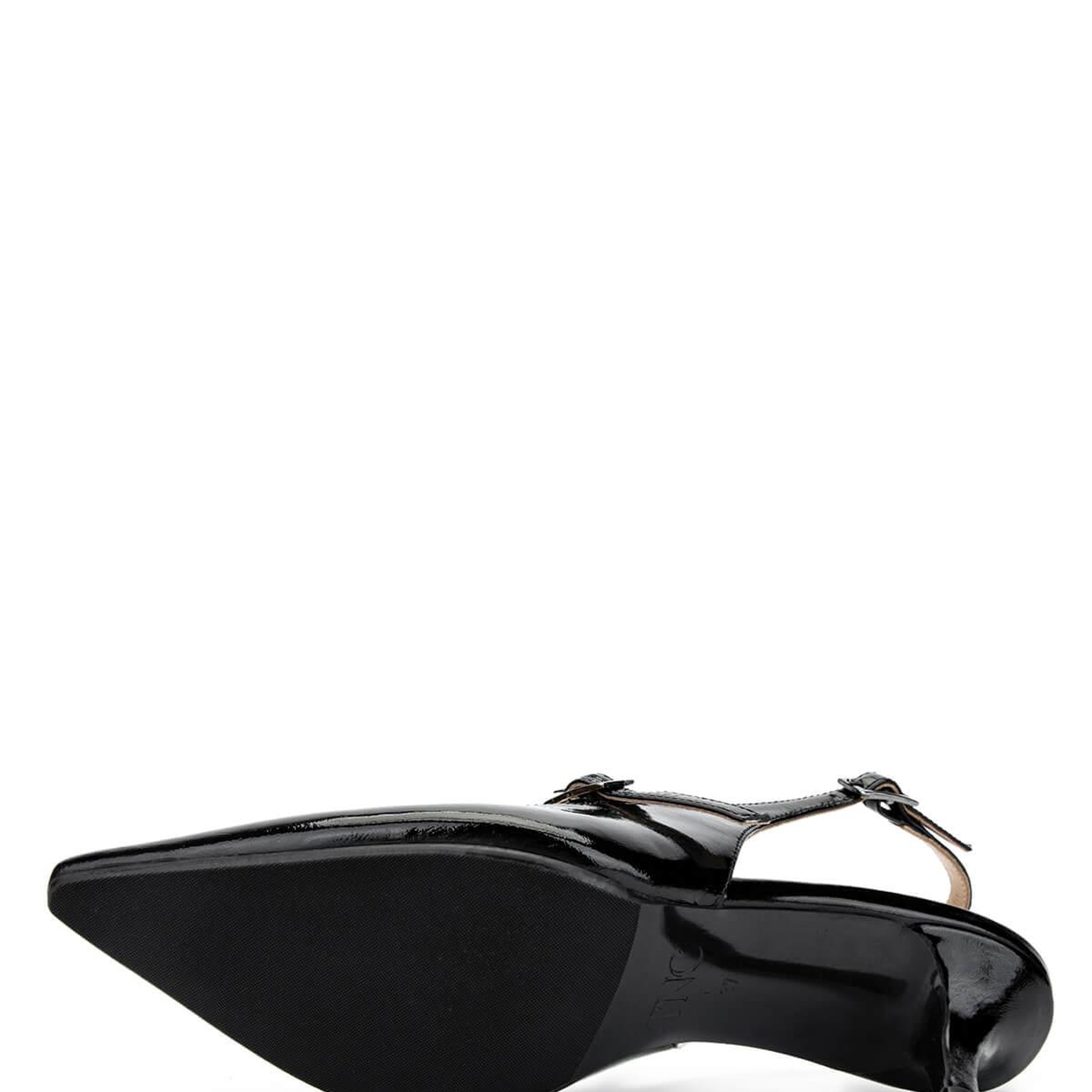 Tamer Tanca Kadın Hakiki Deri Siyah Rugan Topuklu Ayakkabı