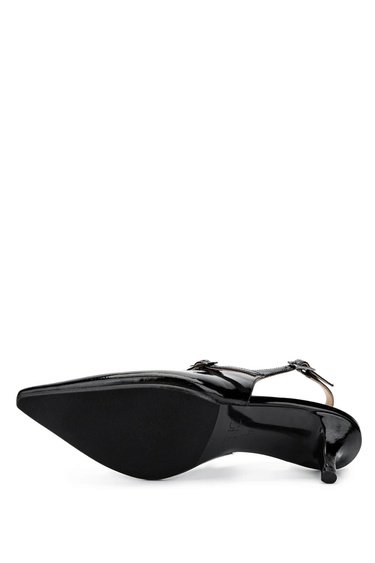  Tamer Tanca Kadın Hakiki Deri Siyah Rugan Topuklu Ayakkabı