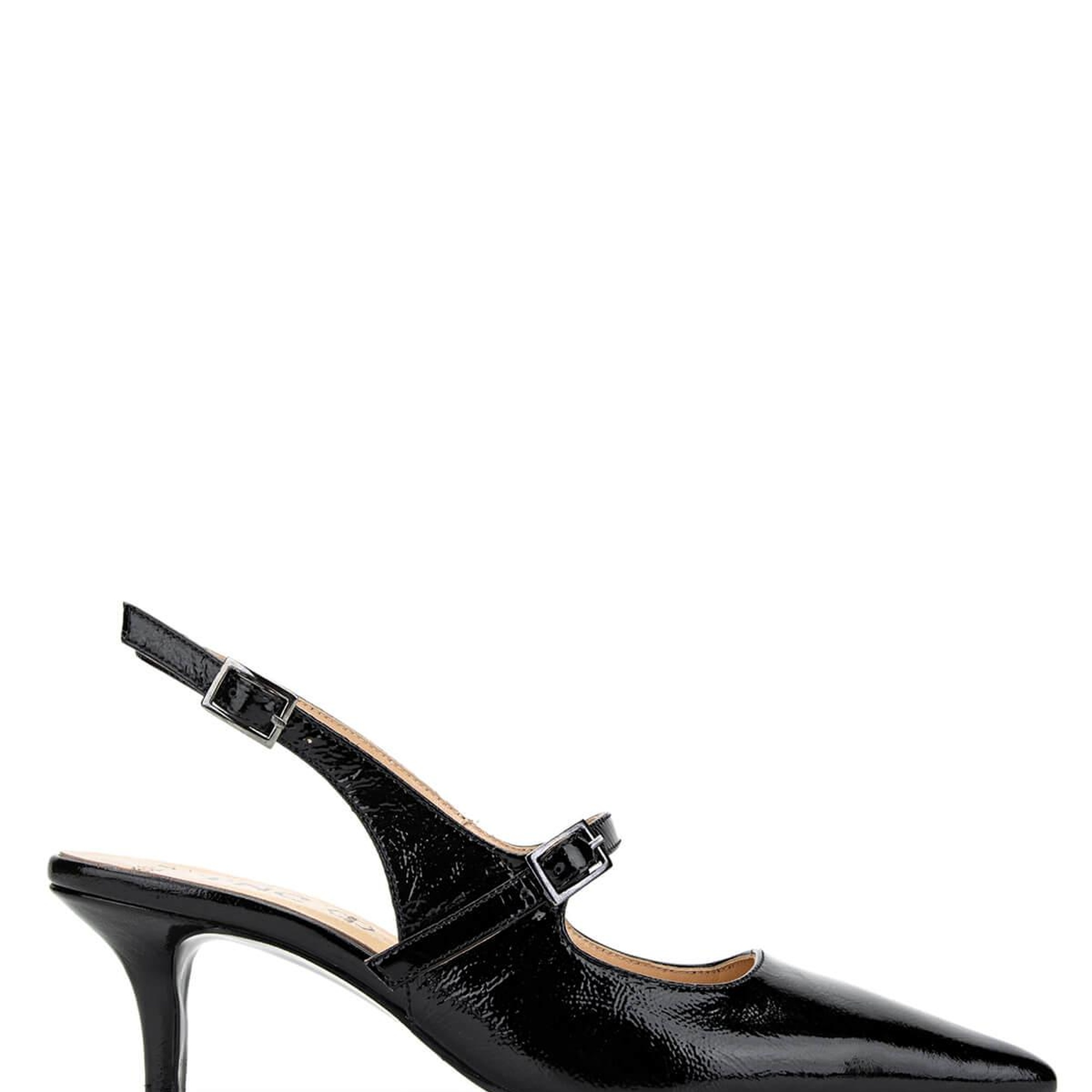 Tamer Tanca Kadın Hakiki Deri Siyah Rugan Topuklu Ayakkabı