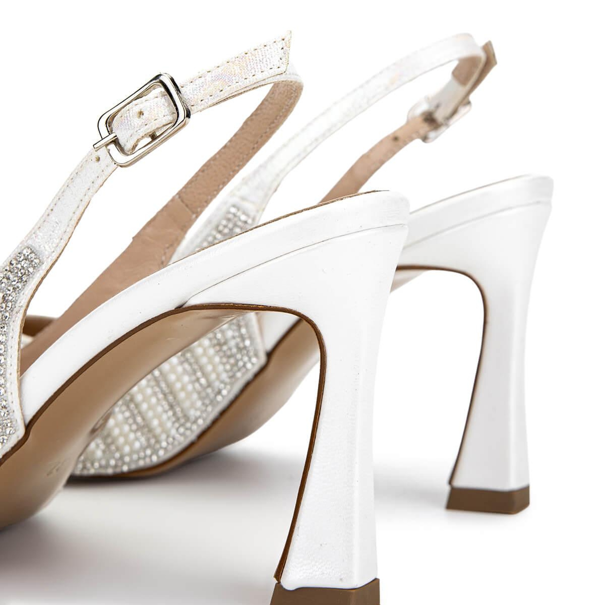 Tamer Tanca Kadın Vegan Beyaz Sedef Topuklu Ayakkabı