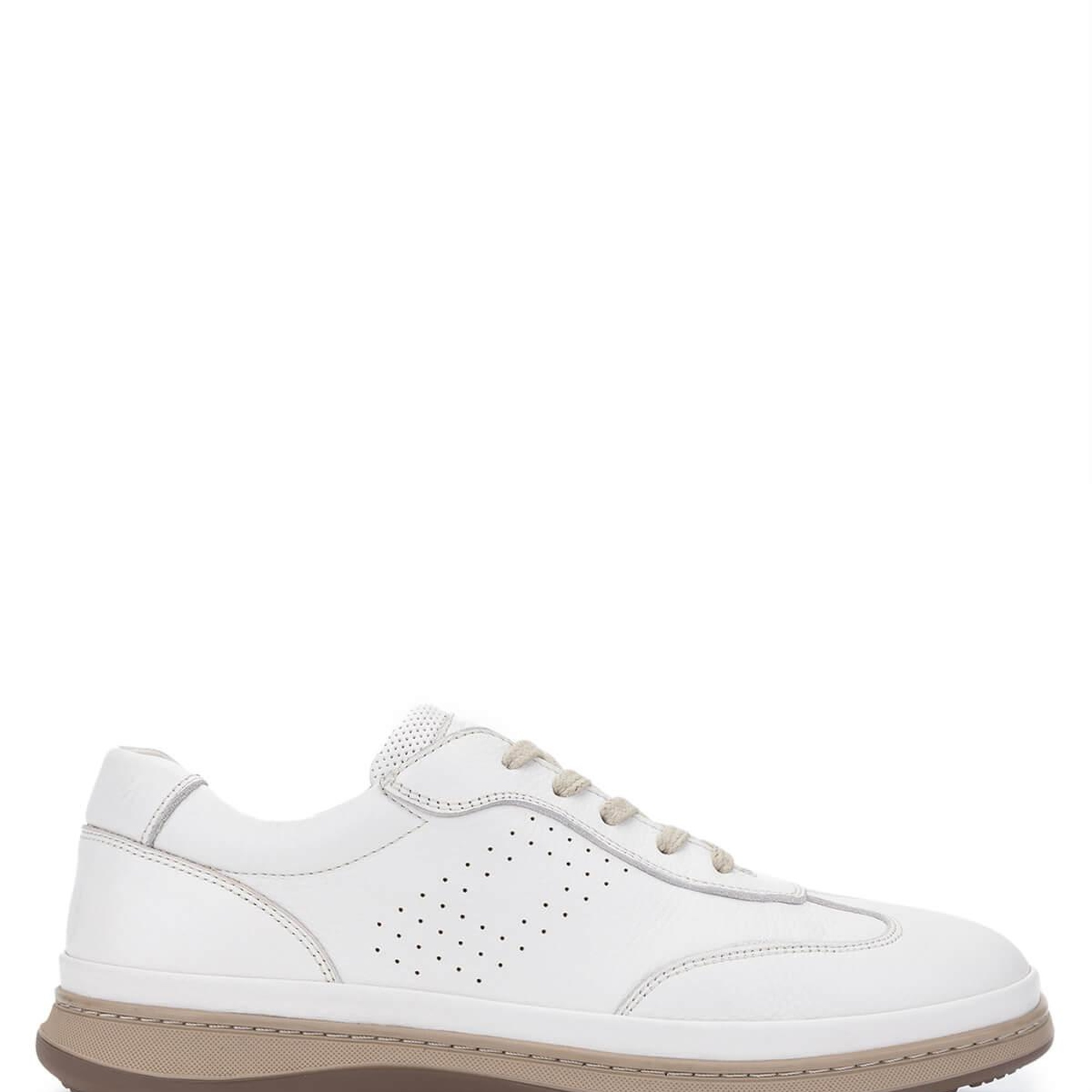 Tamer Tanca Erkek Hakiki Deri Kırık Beyaz Casual Ayakkabı