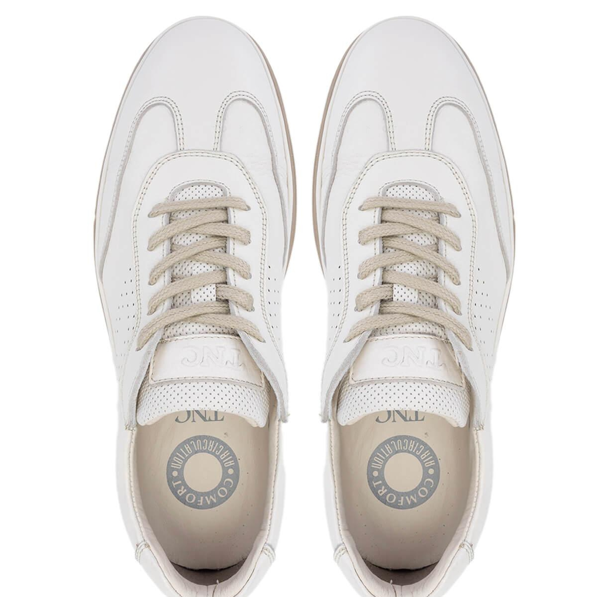 Tamer Tanca Erkek Hakiki Deri Kırık Beyaz Casual Ayakkabı