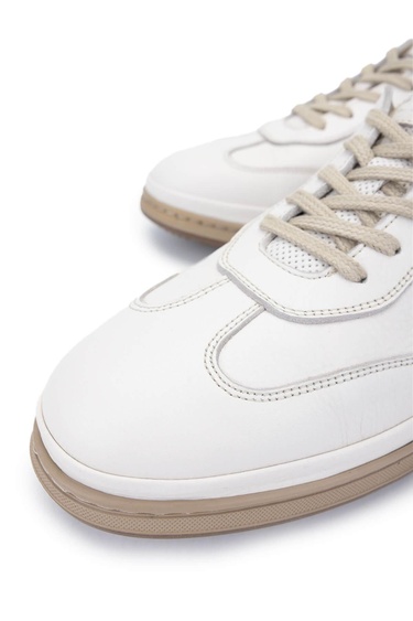  Tamer Tanca Erkek Hakiki Deri Kırık Beyaz Casual Ayakkabı