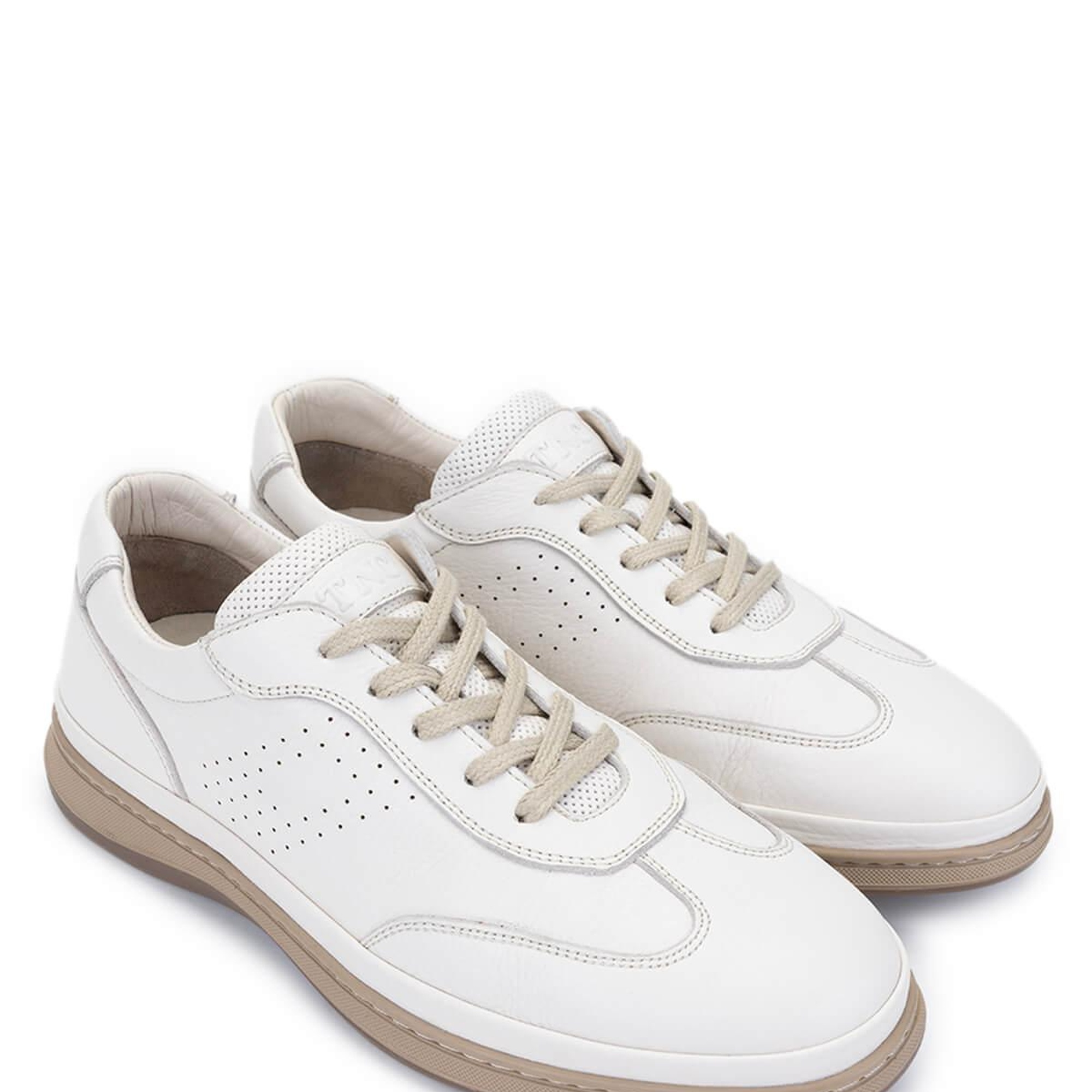 Tamer Tanca Erkek Hakiki Deri Kırık Beyaz Casual Ayakkabı