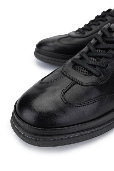  Tamer Tanca Erkek Hakiki Deri Siyah Casual Ayakkabı