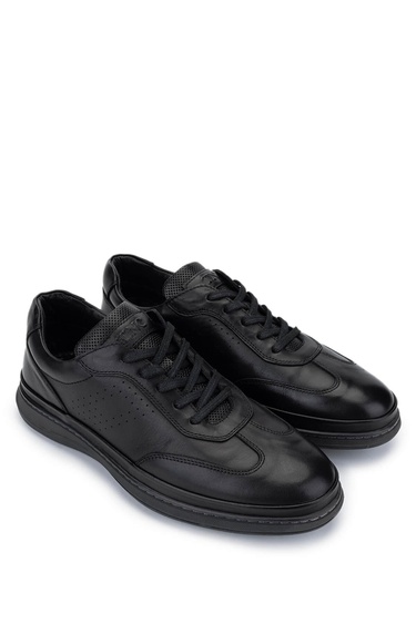  Tamer Tanca Erkek Hakiki Deri Siyah Casual Ayakkabı