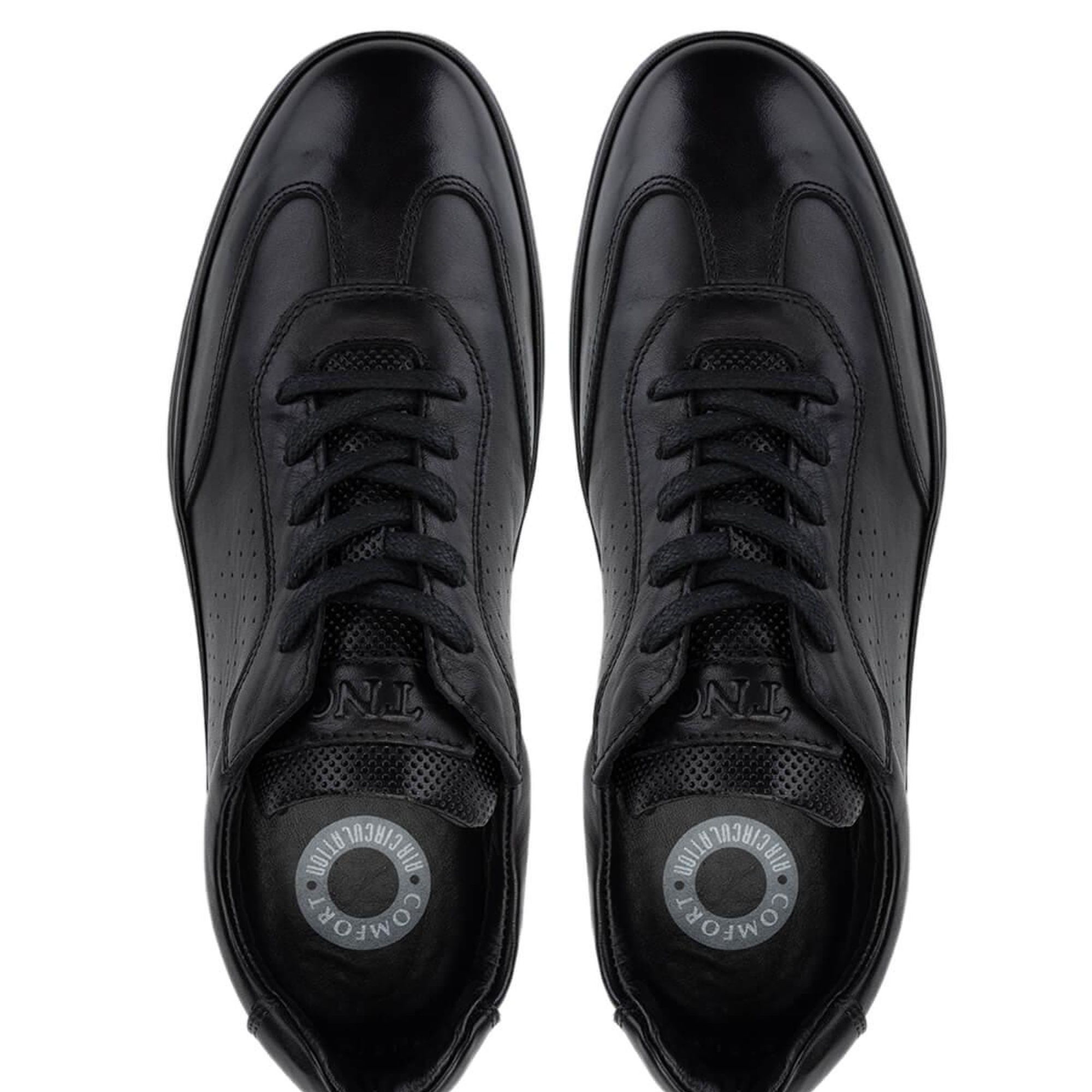 Tamer Tanca Erkek Hakiki Deri Siyah Casual Ayakkabı